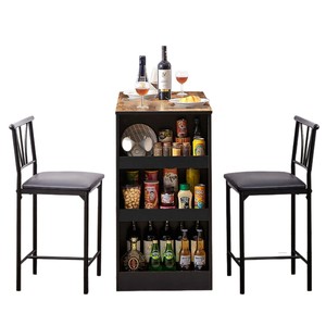 Home-use personalized <b>bar</b> <b>table</b> and chair set, stylish coffee shop/<b>bar</b> storage <b>table</b>, high-legged upholstered chair - Product Image 5