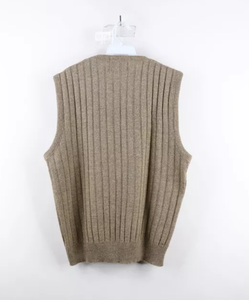 Streetwear vintage des années 70 unisexe, gilet de grande taille XS à <span class=keywords><strong>XXL</strong></span>, tricot côtelé épais, col en V, gilet chaud d'automne et d'hiver, motif imprimé - Product Image 2