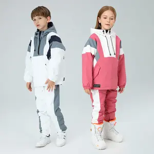 Manufacturers Children Winter Snow Wear Snowsuit Windbreaker Jacket Waterproof Pants Warm Thick Ski Suit Boys Girls Snow Suit