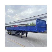 Usine chinoise de haute qualité 30 mètres cubes semi-remorque à plat en acier 50 tonnes remorque à benne basculante à paroi latérale à vendre