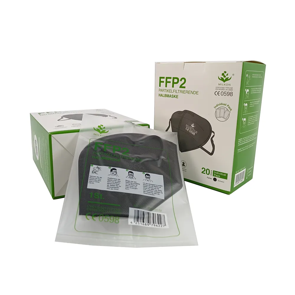 אירופה המניה FFP2 פנים מסכת mit לגייס 20pcs מסכת einzel verpackt ffp2 nr שחור צבע ffp2-masks en 149 ce 2163 לוגו