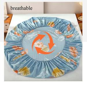 Couvre-lit élastique de bienvenue à impression personnalisée de grande taille housse de <span class=keywords><strong>drap</strong></span> de lit housse de matelas extensible à rayures - Product Image 5