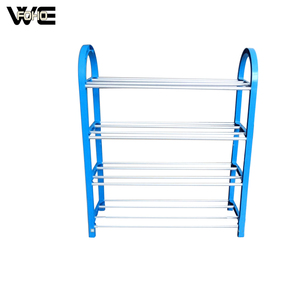 Étagère à chaussures moderne à 5 niveaux en plastique PP et tube en fer pliable, organisateur de chaussures élégant pour la maison, le salon, les meubles - Product Image 2