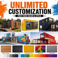 Op maat gemaakte creatieve, milieuvriendelijke, duurzame containerwoning, moderne prefab winkel, café, bar, modulaire woning, pop-up restaurant
