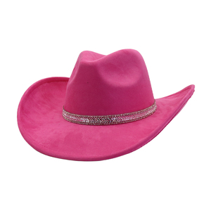 Sombrero de vaquero con diamantes de imitación de cristal iridiscente de lujo para fiesta, Festival de Música, disfraces de baile, sombreros de copa Fedora - Product Image 2