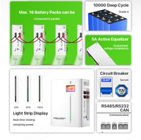 Système de stockage d'énergie solaire domestique EU DDP 48V 51.2V 100AH 17 langues avec application compatible avec plusieurs onduleurs