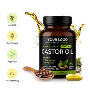 Hoogwaardige Castorolie <span class=keywords><strong>Softgel</strong></span> Capsules 1600mg 60 stuks Non-GMO Koudgeperst OEM/ODM - Product Image 3