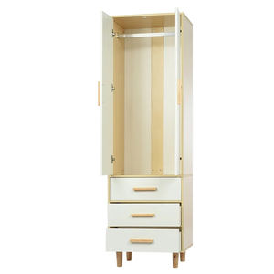 Armoire contemporaine en bois avec étagères, portes verrouillables, tringle de suspension pour hôtel, villa, chambre à coucher, organisateur de rangement <span class=keywords><strong>DECOHOME</strong></span> 60kg - Product Image 6