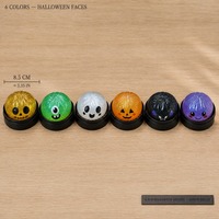 Lot de 6 soucoupes vapeur en plastique personnalisables avec logo, thème Halloween, visages de monstres, couleurs assorties, anti-stress, Ra'yso'n