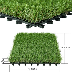 Dalles de gazon artificiel emboîtables HANWEI 30/60 mm, gazon <span class=keywords><strong>puzzle</strong></span> pour sports (badminton/tennis/football), fil micro-tressé CE - Product Image 2