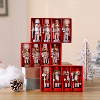 Ensemble de casse-noisettes de Noël, 4 figurines de soldats en bois, 3 couleurs assorties, boîtes de rangement, décoration de table, décoration de cheminée, cadeau de Noël
