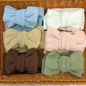 Bandeau tricoté en coton très vendu Bandeau d'hiver pour bébé Bandeau à double nœud pour bricolage - Product Image 3