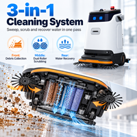 Robot de nettoyage commercial autonome 3-en-1 : balayage, lavage et récupération d'eau, réservoir d'eau de 110 L, batterie à échange rapide