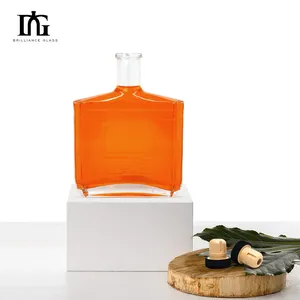 Book Design Clear Liquor Glass Bottle 500/700ml Tequila Vodka Gin Rum Spirit Bottle Pallet Carton Packaging