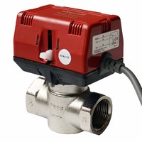 Katup Penutup Motor Listrik Kuningan 2 Arah DN25 220VAC untuk Fan Coil AC Sentral