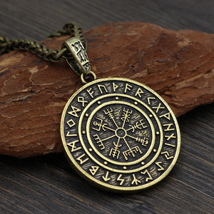 Collier pendentif <span class=keywords><strong>Viking</strong></span> Valknut en acier inoxydable vintage PD04, symbole nordique d'Odin, amulette, bijoux - Product Image 5