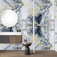 Panneau mural en PVC imperméable à motif marbre personnalisé, panneau en mousse de céramique, adapté à la salle de bain, à la cuisine, au salon