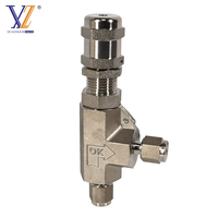 Vanne de décharge proportionnelle en acier inoxydable 1.4408 DIN ISO à embout de raccordement, vanne de décharge de pression d'hydrogène, vanne de sécurité pour gaz 42MPa