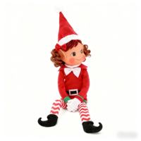 Vente en gros usine : Nouveauté Poupée de Noël en peluche 'Elfe coquin' pour fille, longue et articulée