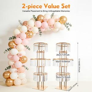 Centro de Mesa Decorativo de Acrílico con Flores de Cristal para Bodas - Product Image 3