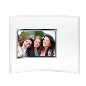 Cornice per foto in vetro 150x100mm con Design concavo cornice decorativa in legno e metallo - Product Image 1