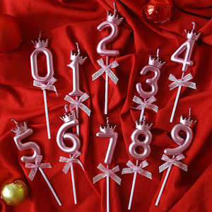 Velas de Cumpleaños con Números Metálicos Coloridos y Brillantes, Hechas a Mano con Parafina, para Decoración de Pasteles de Fiesta - Product Image 4
