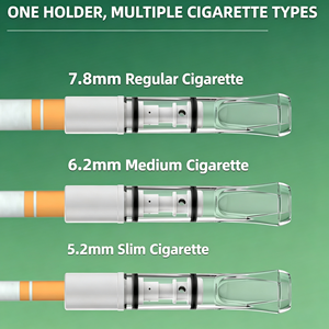 Porte-filtre à cigarettes réutilisable et lavable, ajustement universel pour cigarettes régulières/moyennes/slim, embout buccal rechargeable pour hommes - Product Image 2
