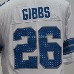 Siap untuk dikirim Jahmyr Gibbs #0 putih kualitas terbaik dijahit Jersey sepak bola Amerika - Product Image 4