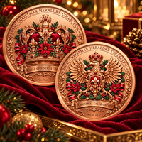 Pièces de monnaie en cuivre fin 999 de 1 oz, collection de blasons royaux de Noël, artisanat métallique, relief 3D, imprimé UV, cadeau commémoratif de collection