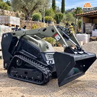 Mini-chargeuse LOGWAY à commande hydraulique pilotée, avec fixation flexible pour travaux municipaux, livraison gratuite