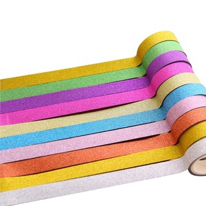 1.5cm * 10m di nastro di carta decorativa con stella glitterata bassa con adesivo con Logo personalizzato nastro adesivo Washi - Product Image 5