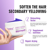 Masque capillaire violet Pallamina Neutralise les tons cuivrés et jaunes Hydrate et répare pour des cheveux éclatants Masque capillaire à la kératine violette