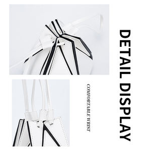 <span class=keywords><strong>Sac</strong></span> seau hexagonal de conception unique pliable Pull Out Fashion Trend Personality Crossbody Bag Leather Women's Handbag - Product Image 6