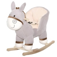 2023 nouvelle mise à jour en peluche Ride sur âne chaise en bois à bascule bébé chaise 32 "mélodies, balançoire en bois jouet