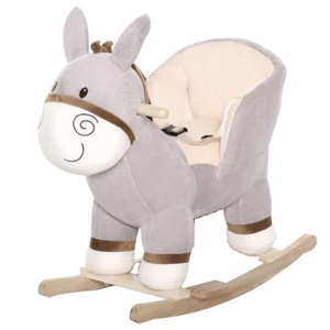 <span class=keywords><strong>2023</strong></span> nueva silla de paseo en burro de felpa actualizada, mecedora de madera para bebé, melodías de 32 ", juguete de columpio de madera - Product Image 1