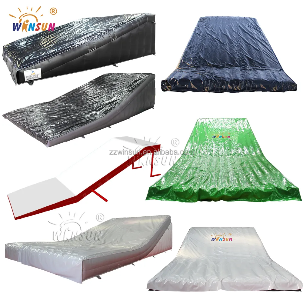 Commercial ready to ship Inflatable fmx air bag lander, Inflatable mountain bike air bag,Inflatable airbag ramp bmx FMX for sale