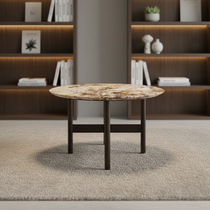 Table basse de luxe moderne scandinave avec plateau en marbre <span class=keywords><strong>Pandora</strong></span>, structure en acier inoxydable, résistante aux rayures, structure robuste pour le salon - Product Image 1