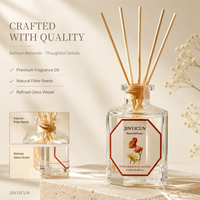 Diffuseur de parfum en verre de 180 ml avec bâtonnets en rotin naturel, étiquette privée OEM, coffret cadeau de parfum d'intérieur personnalisé pour la vente en gros