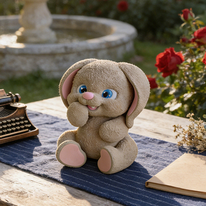 Moule en silicone 3D Lapin aux grandes oreilles couvrant la bouche, design mignon de dessin animé pour bougies, savons, résine, gypse, aromathérapie, artisanat DIY - Product Image 3