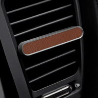 Diffuseur de parfum pour voiture en cuir avec logo personnalisé, clip de ventilation en cuir, aluminium aéronautique de qualité supérieure, cadeau pour concessionnaires automobiles