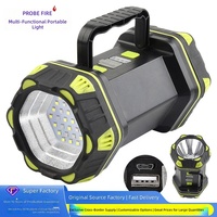 Lampe de camping multifonctionnelle étanche IP65 pour l'extérieur, lampe de poche LED portable, projecteur haute luminosité rechargeable par USB, 4800mAh