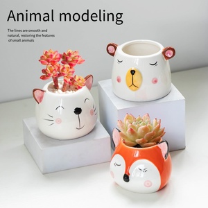 Maceta de Cerámica con Forma de Animalito, Linda y de Dibujos Animados, para Plantas Verdes, Decoración de Escritorio - Product Image 2