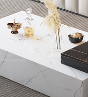 Table basse carrée multifonctionnelle en marbre, style moderne et épuré, pour salon de villa, style ferme, qualité E1, écologique, extensible
