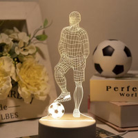 Lampe de table LED personnalisée en forme de joueur de football 3D, alimentée par USB, en acrylique, éclairage sportif pour la chambre à coucher, le salon, la table de chevet, décoration de la maison