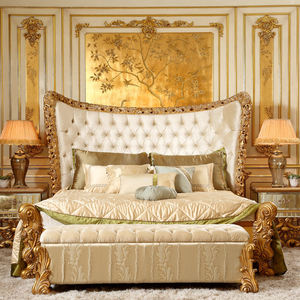 Cabecero de Chesterfield hecho a mano <span class=keywords><strong>Imperial</strong></span> Real de estilo de lujo europeo rococó oro hojeando dormitorio principal cama antigua - Product Image 4