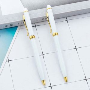 Wholesale 1.0Mm Custom Logo Student Smooth Writing Hotel Conference Gift Promotional Business Twist Metal <b>White</b> Ballpoint <b>Pen</b> - Product Image 2