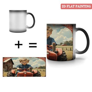 Heat Changing <b>Ceramic</b> <b>Mug</b> Frosted Black 11oz DIY Sublimation Blank Cup - Product Image 4