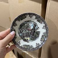 Juego de Vajilla de Porcelana Esmaltada Pintada a Mano, Minimalista, Ecológica, de Alta Calidad, Apta para Contacto con Alimentos, Estilo Jazz, Venta al Por Mayor