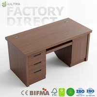 Poste de travail direct usine avec tiroirs, bureau de direction en bois, double meuble de rangement, table de bureau pour patron