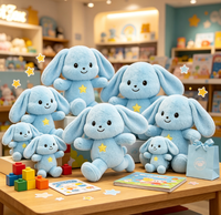 Peluche Lapin Bleu Mignon avec Décoration Étoile, Personnage de Dessin Animé, Poupée en Peluche pour Enfants, Collection, Vente en Gros